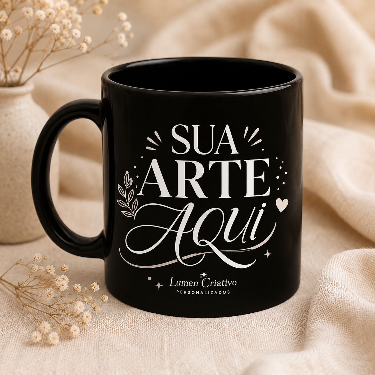 Caneca Preta Personalizada 300ml